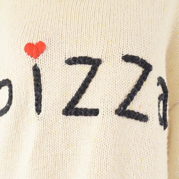 ❌SOLD❌WILDFOX Chunky Knit PIZZA Oversized Sweater - Picture 4 of 8